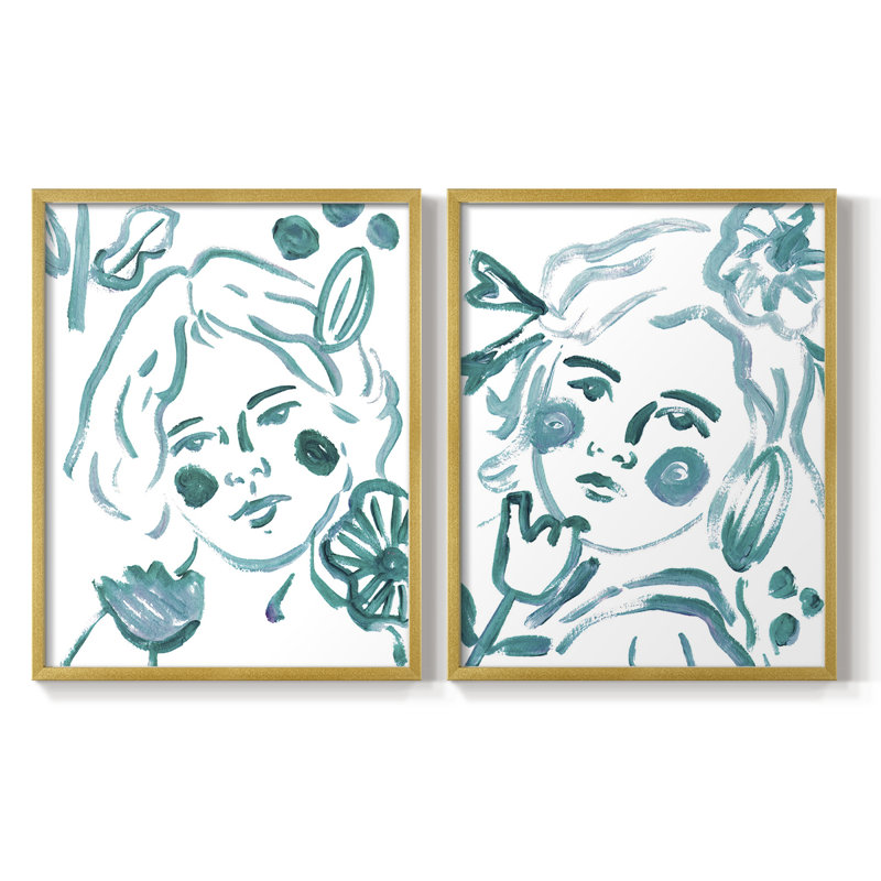Fleur en herbe III - reproduction encadrée de qualité supérieure - prête à être accrochée - aucun clou requis - aucun clou requis