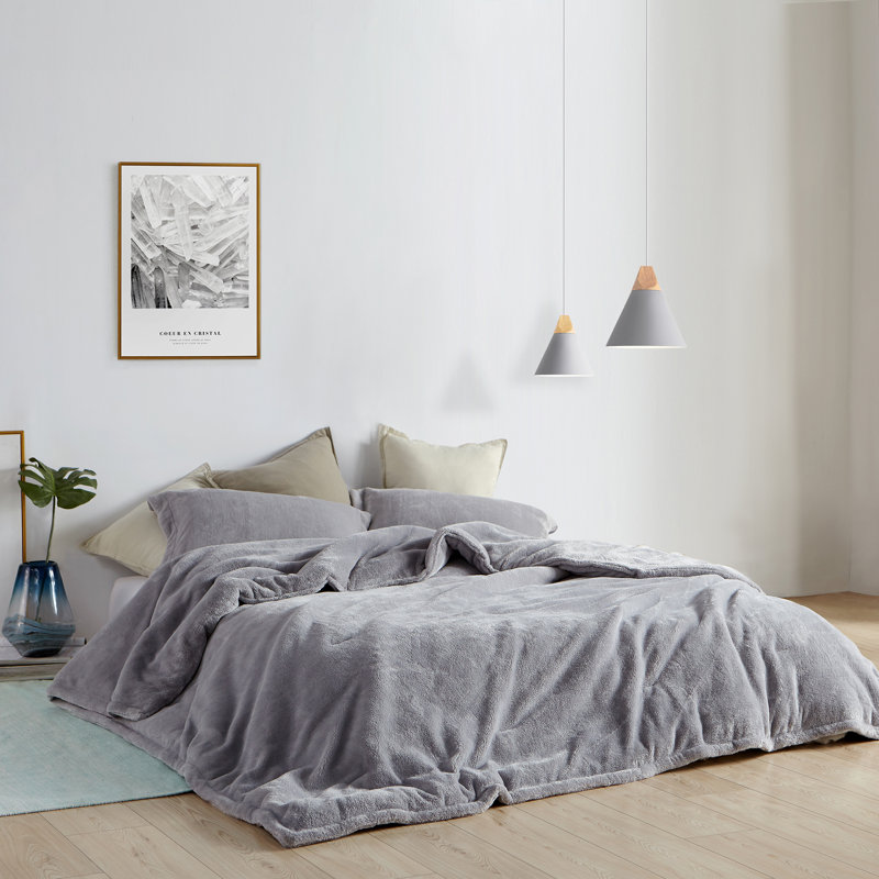 Me Sooo Comfy Coma Inducer Fleece Oversized Comforter Set, King Comforter + 2 King Shams, Gray