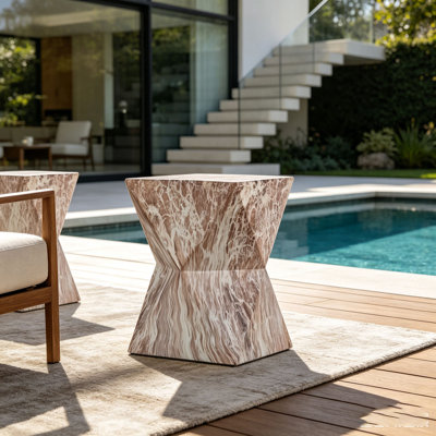 Cement Outdoor Patio End Tables