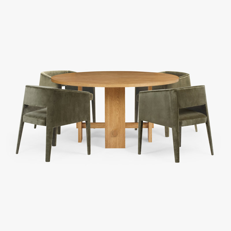 Lenna 60'' Light Brown Oak Round Dining Table