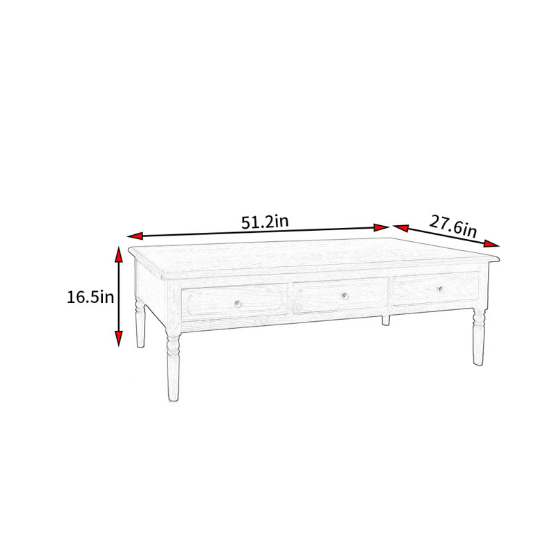 Table basse American Country, Brun
