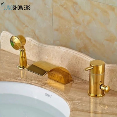 Luxueux robinet à DEL à cascade avec douchette à main et élégance moderne
