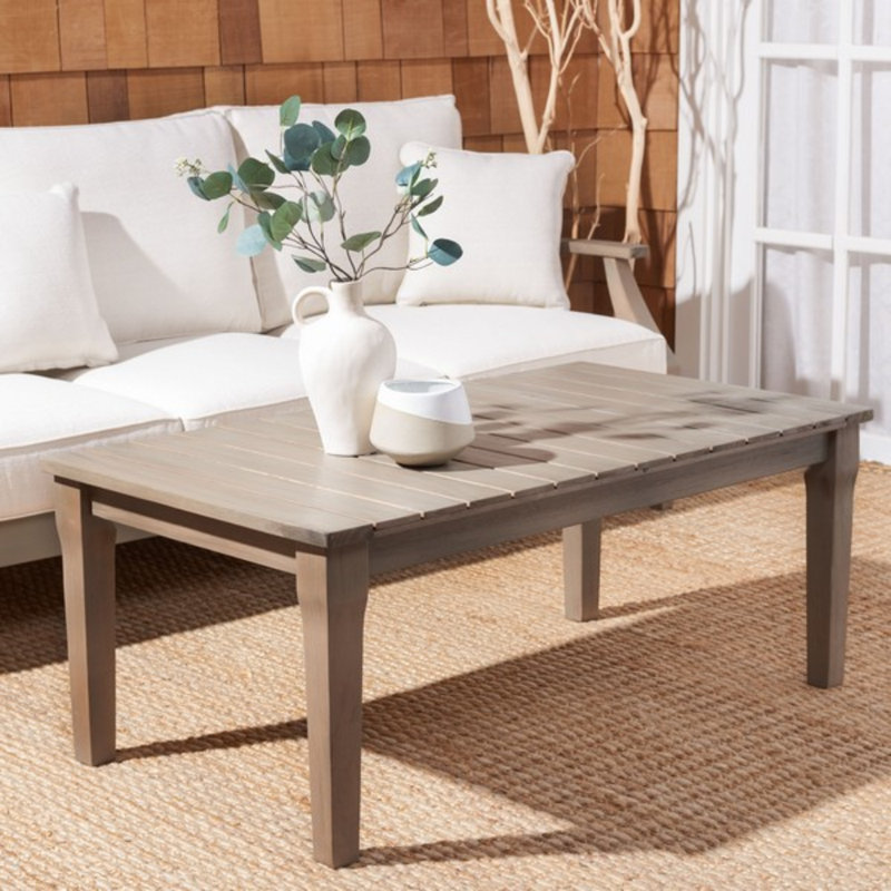 Rectangular Eucalyptus Wood Outdoor Coffee Table , 47.4'' in. W 26.4'' in. D