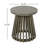 Durable Acacia Wood Round Side Table, Weather-Resistant with Grey Finish for Outdoor Use-1292040058