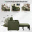 Canapé-lit convertible L 87 po 3-en-1, dossier réglable en 3 sections avec 2 coussins et sac de rangement-1029668283