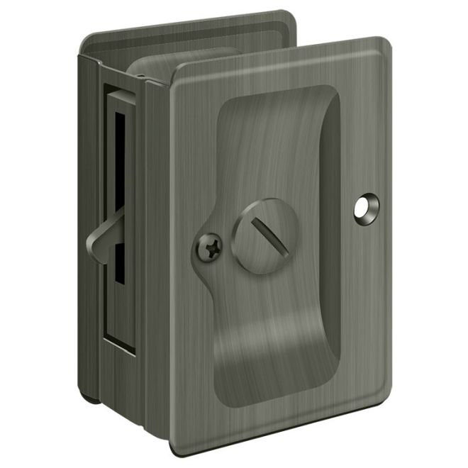 Serrure de poche Deltana SDLA325U15A HD, réglable, intimité 3-1 / 4 "x 2-1 / 4" en nickel antique, Nickel antique