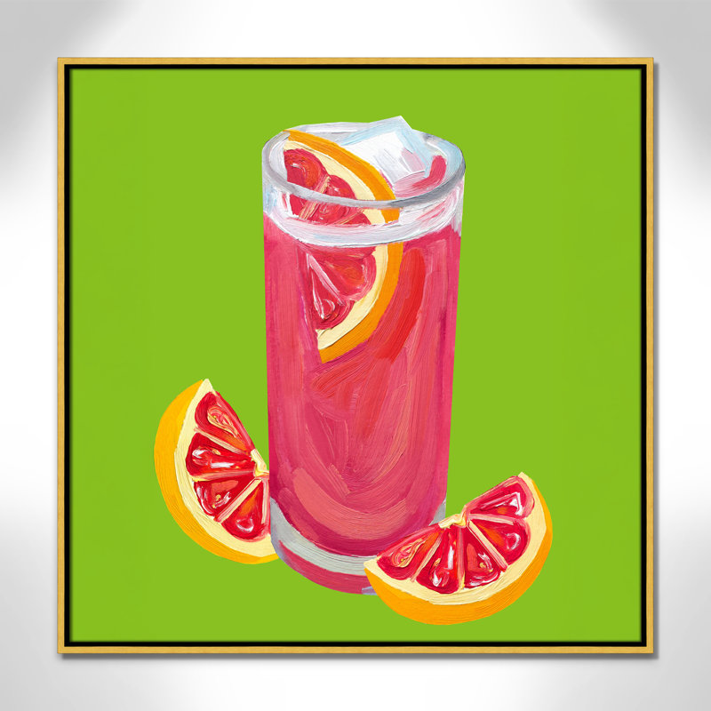 Grapefruit Paloma Pistachio - reproduction carrée par Straker, 31.5' W x 31.5' H, Flotteur doré