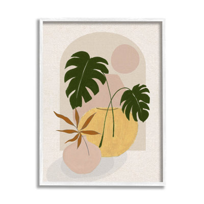 Art de giclée de feuilles de plantes de Monstera en pot par Janet Tava