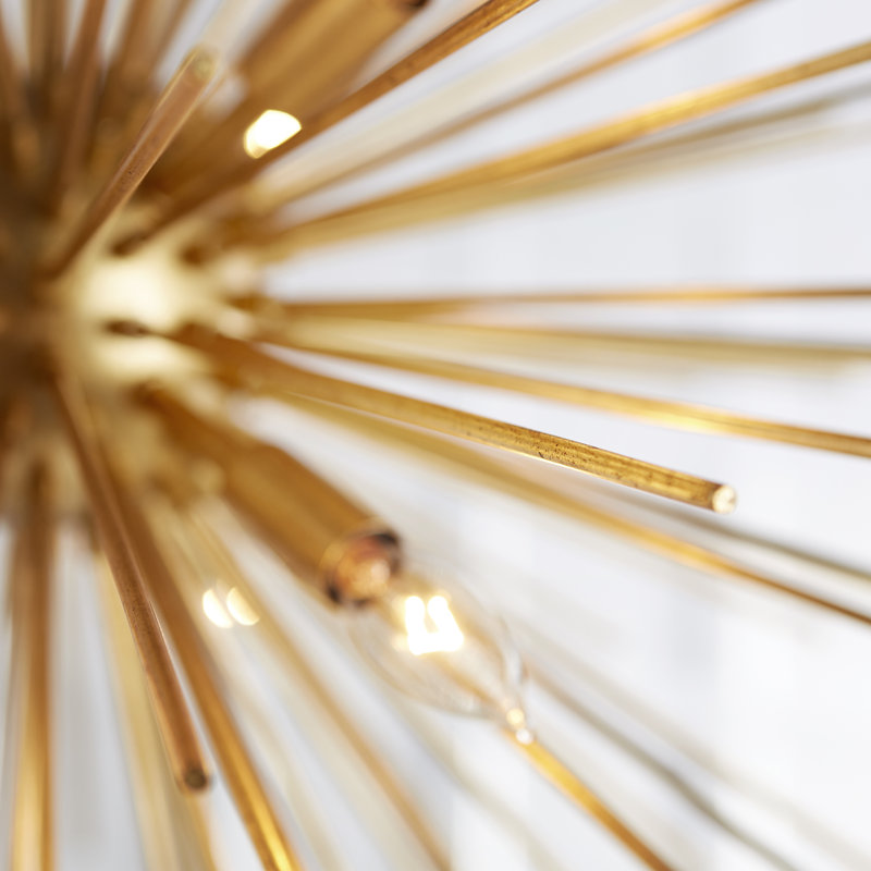 Lustre sphérique spoutnik à 8 lumières Kovac, Feuille d'or