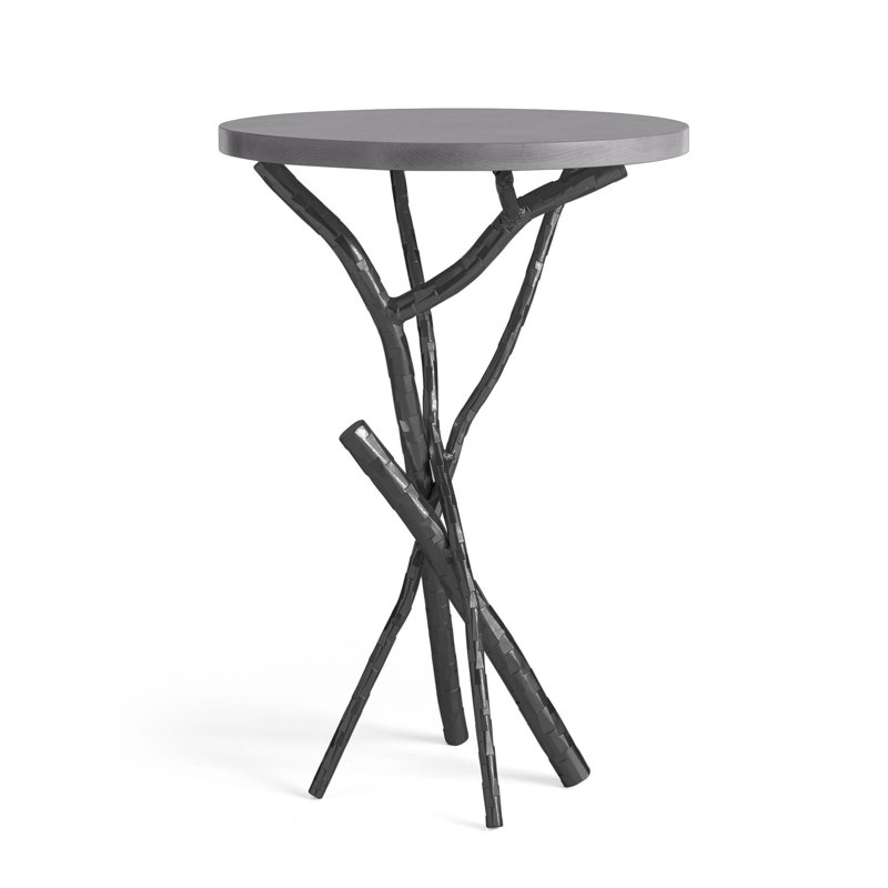 Brindille Wood Top Accent Table, Black, Maple Gray