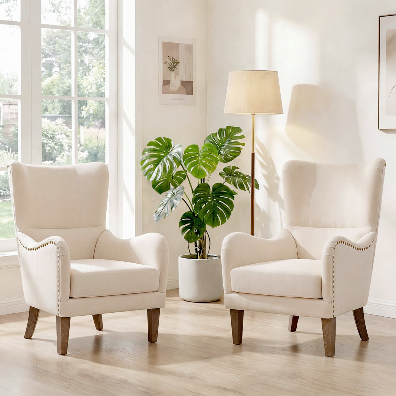 Flemington 27" Wide Polyester Wingback Chair