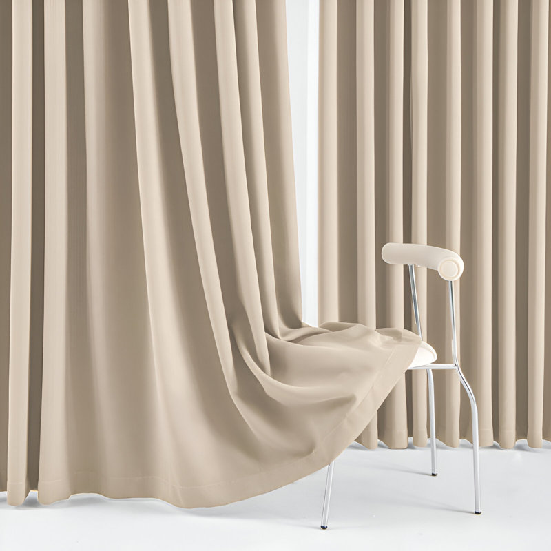 Lapel Blackout Curtain Pair, 228 W x 228 D cm, Cream
