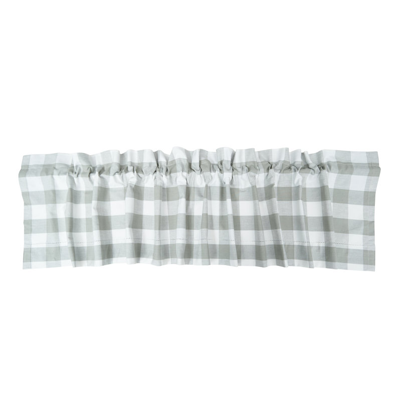 Rideau de cantonnière Gansevoort Franklin Coral Gingham, Gris