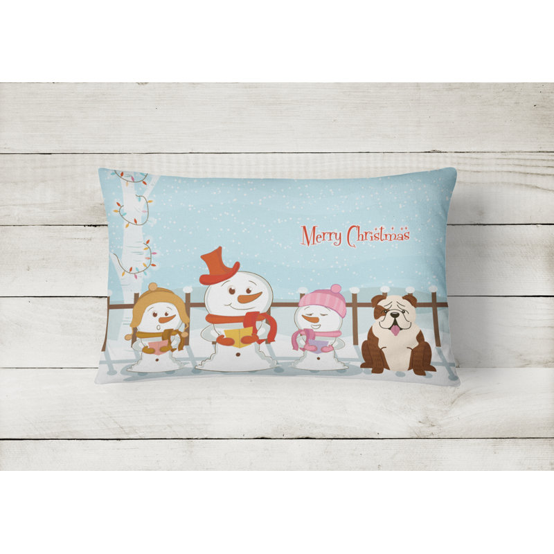 Coussin lombaire intérieur / extérieur Merry Christmas, blanc