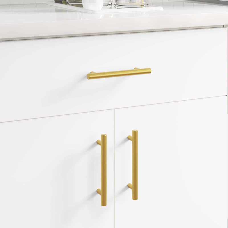 Vidaxl Cabinet Handle Wall-Mounted Gold Stainless Steel For T-Bar Accessory