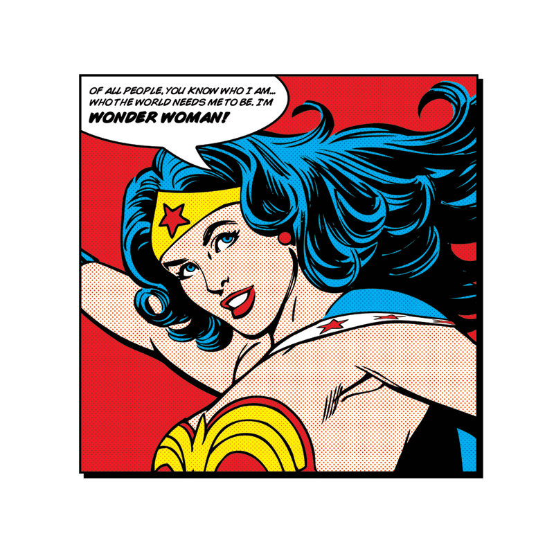 Wonder Woman Quote Graphic Art Print, Paper, 40cm H x 40cm W