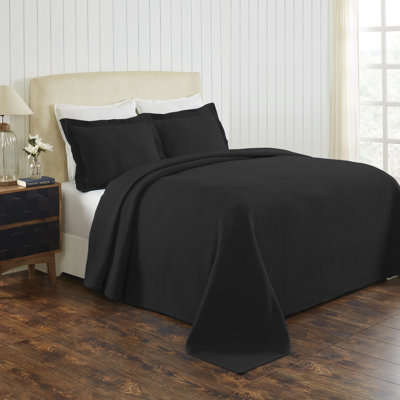 Superior Cascade Wave Cotton All Season 3 Piece Coverlet/Bedspread with Shams