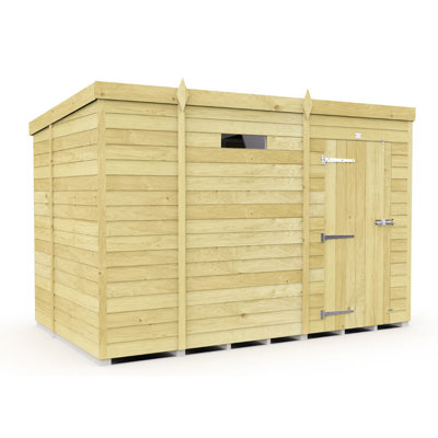 9ft x 7ft Pent Security Shed - Single Door
