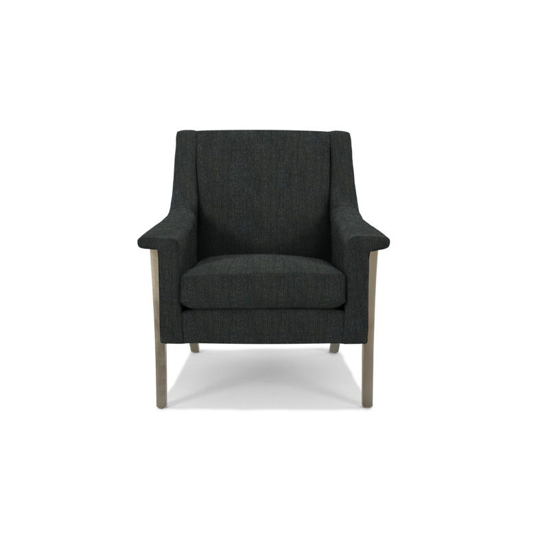 Fauteuil Arlo, Bois flottant, Mélange de polyester gris anthracite