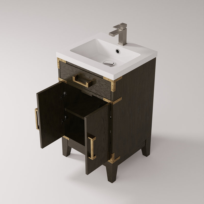 Single Bathroom Vanity with Top, Black