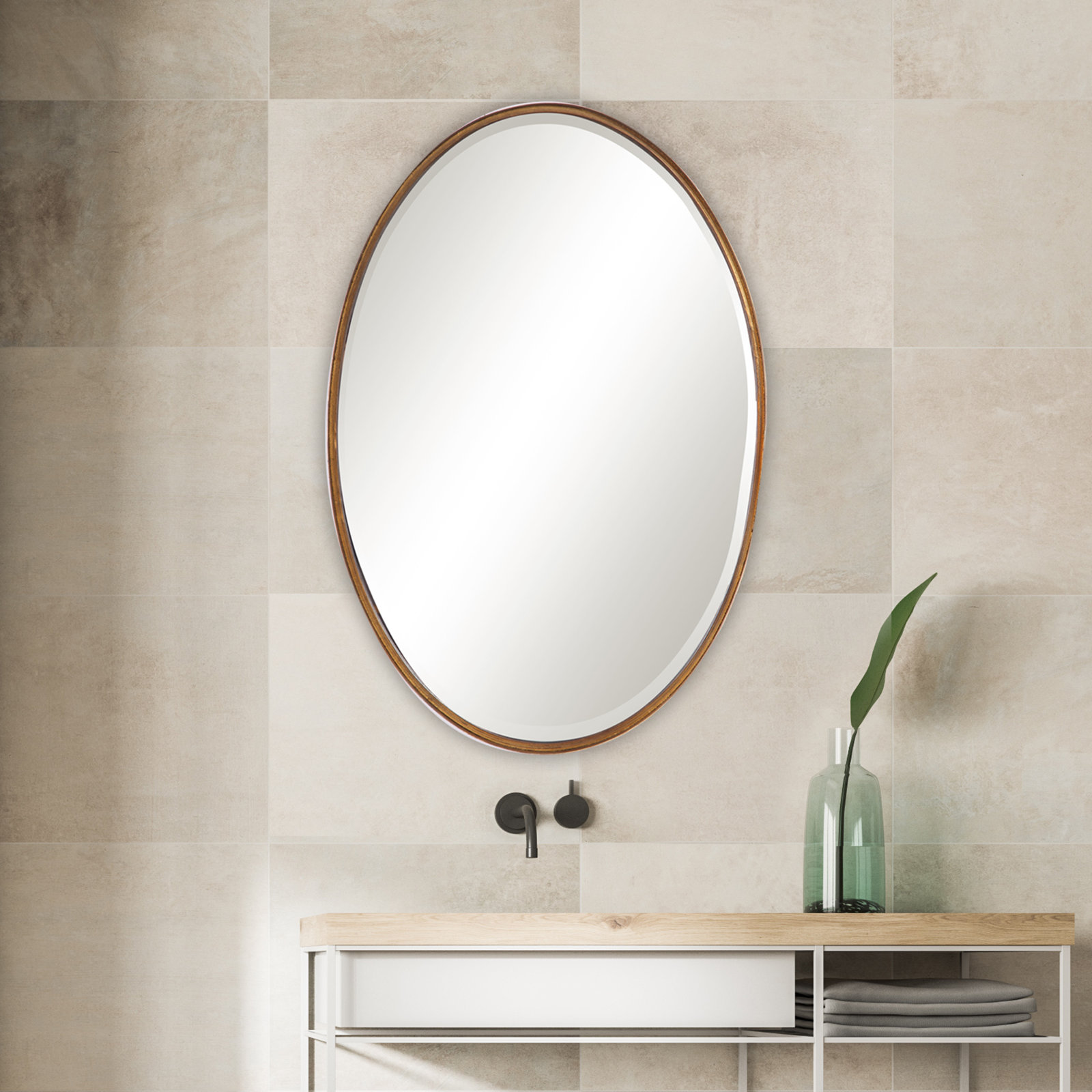 Ibon 24" Accent Mirror, Gold
