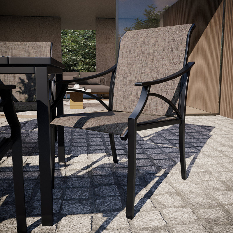 Chaise de patio Jaymir, Structure noire / siège brun