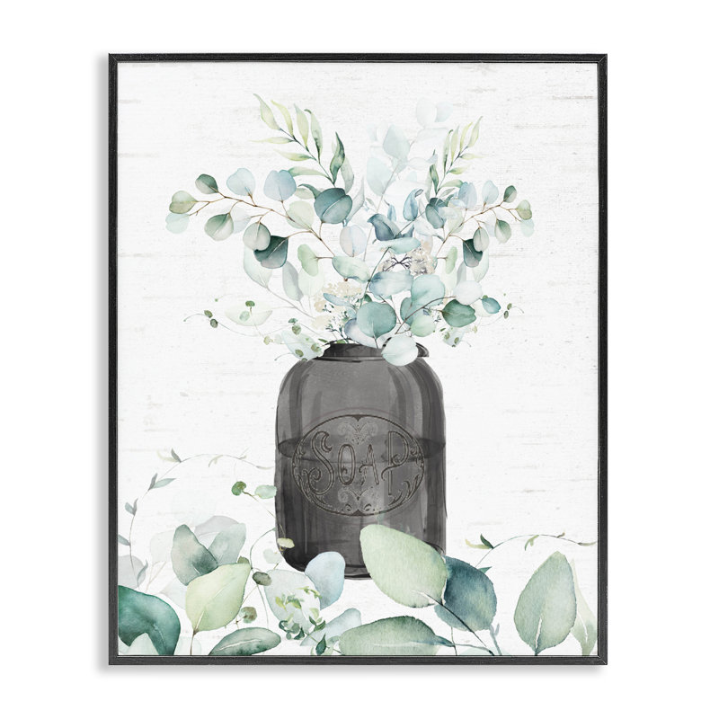 Savon et eucalyptus, giclée encadrée, design par lettré et doublé, Noir, H 30 po x l 24 po