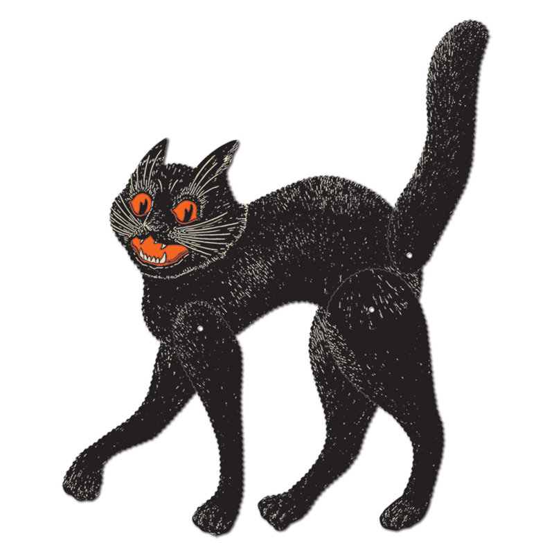 Chat rétro rayé d'Halloween