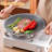 Korean bbq grill pan, non-stick round griddle plate with wooden handles and bbq tongs, indoor outdoor camping grill