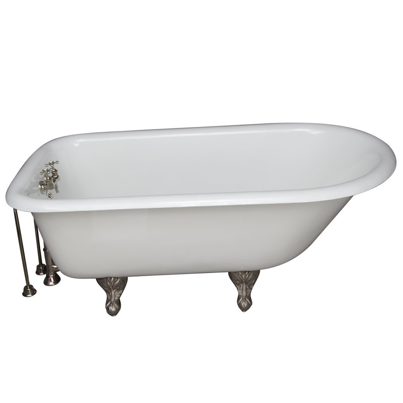 54'' x 30'' Soaking Cast Iron Bathtub, Polished Nickel