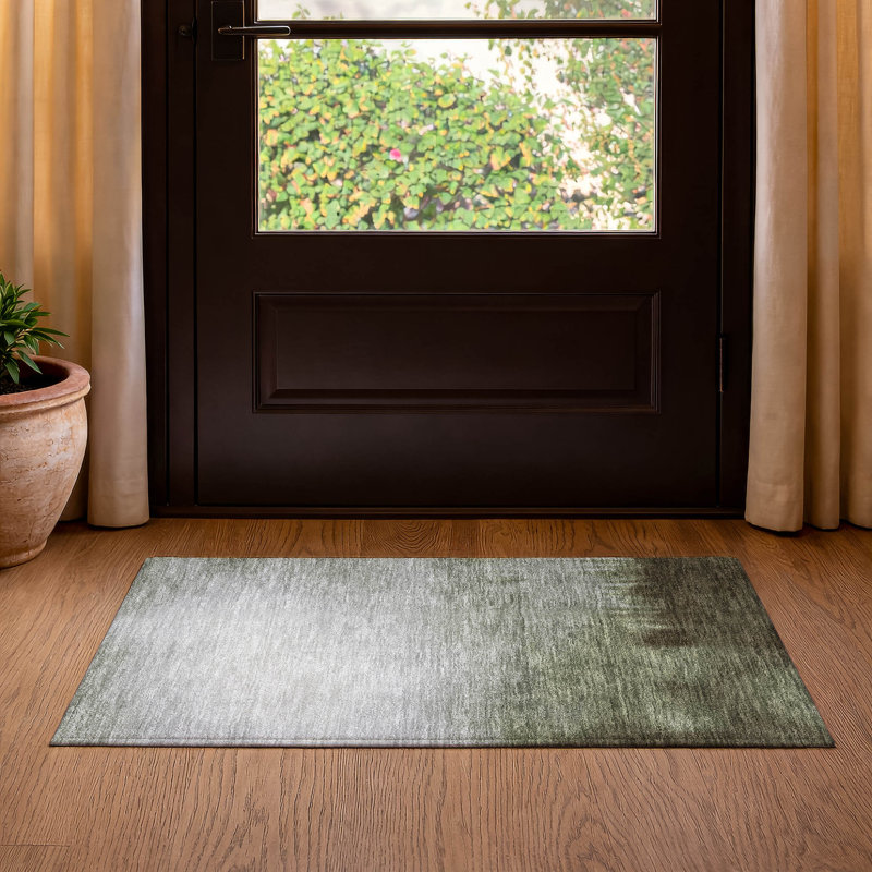 Premium Machine Washable Mayfield AMF2420 Ombre Rug, Celery, 2'6" x 3'10"