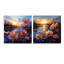 «Pink Morning Glory», art liquide, champ de fleurs II - ensemble de 2 verres sur pied en acrylique-1984759996