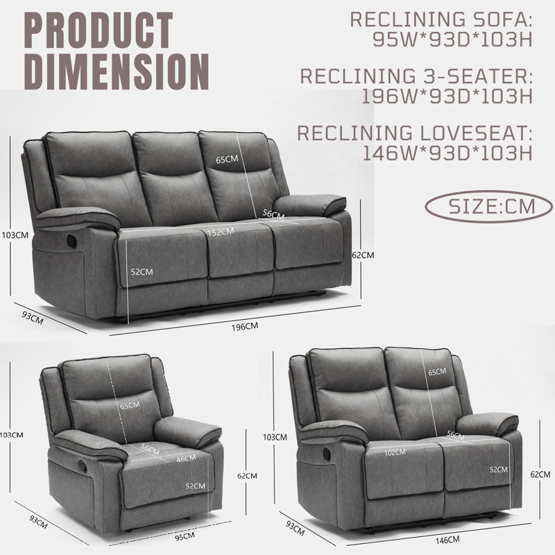 Manual Reclining Living Room Sets Suite Recliner Couch Living Room Sets