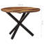 Aly Acacia Round Solid Wood Top Metal Base Dining Table
