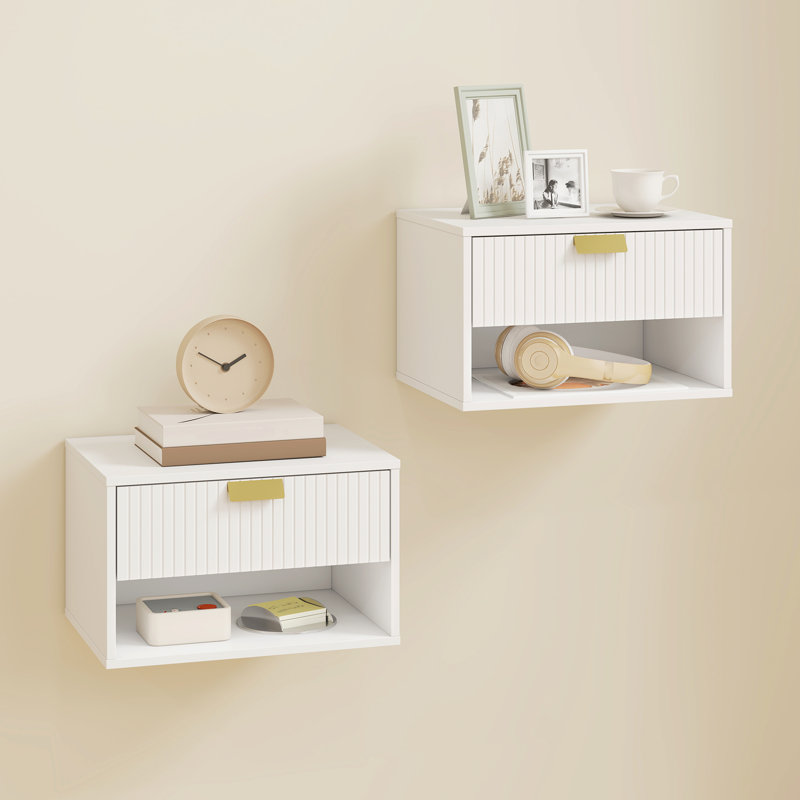 40cm W Particle Board Bedside Table, White