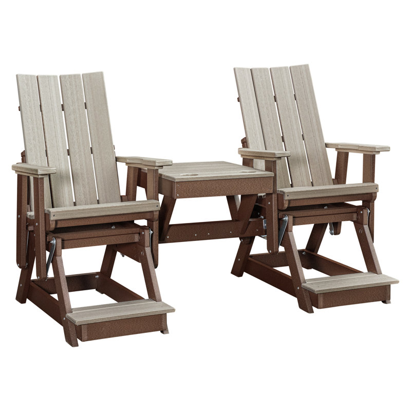 Fauteuil oscillant Brandon, Beige / brun