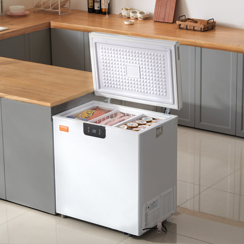 White 3.88 Cu.ft Compact Chest Freezer with Digital Display