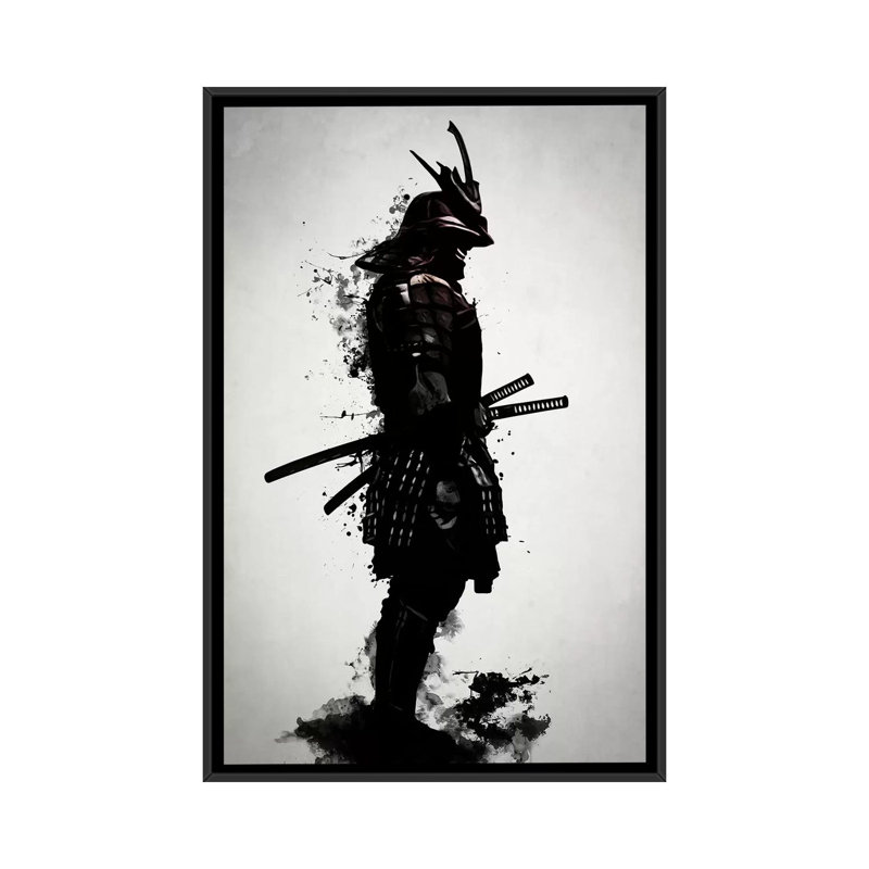 «Armoured Samurai», impression sur toile, H 26 po x l 18 po x P 1,5 po, Toile encadrée noire, Pas de tapis