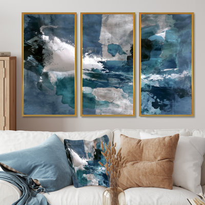 «Blue Sturdy Guardians», ensemble d'art mural abstrait