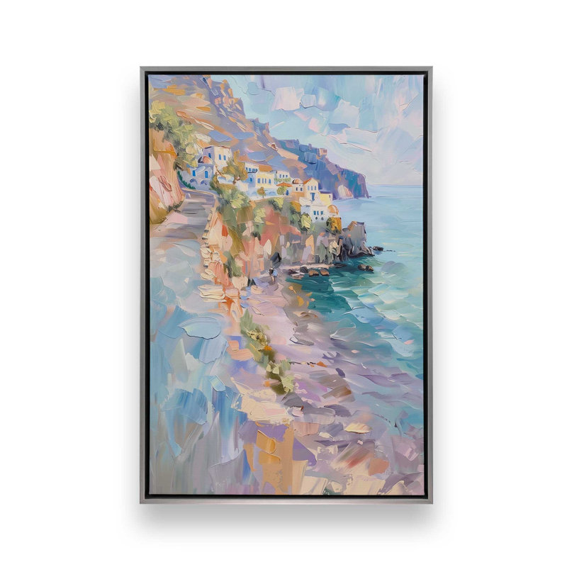 Côte pastel Amalfi I, H 19 po x l 13 po, Chrome poli, Cadre flottant