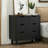 24.4''h Modern Nightstand With 4 Storage Drawers And Solid Wood Legs - Black-1016562135