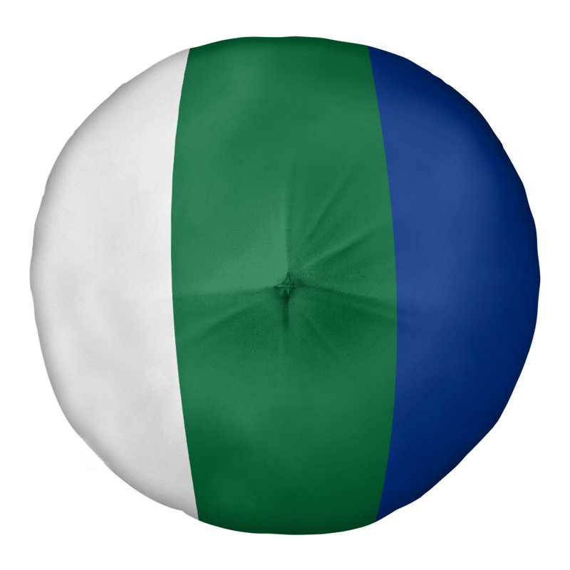  Coussin de sol touffeté, H 30 po x l 30 po, Côté blanc / Milieu vert