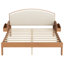 Lit plateforme en bois avec tête de lit rembourrée et étagères de rangement latérales-970735068-970735070