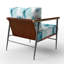 Fauteuil décoratif abstrait - Fauteuil bleu lagon doux-352614515