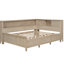 Lit de jour pleine grandeur avec 3 tiroirs et espaces de rangement, finition lait antique blanc, fabrication en bois pour les tiroirs de stabilité, attrait durable