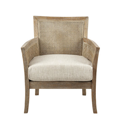 Cane Armchair With Solid Wood Construction - High Foam Seat, Reclaimed Natural Finish, Stylish Home Chair Legs, Look For A Cozy Decor