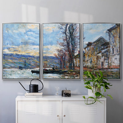 " The Seine At Lavacourt, Winter, 1879 " 3 - Pieces
