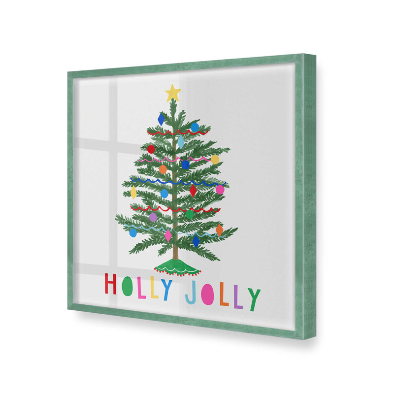 Holly Jolly Christmas Tree, Cadre simple citronnelle, H 21,5 po x l 21,5 po x P 1,25 po