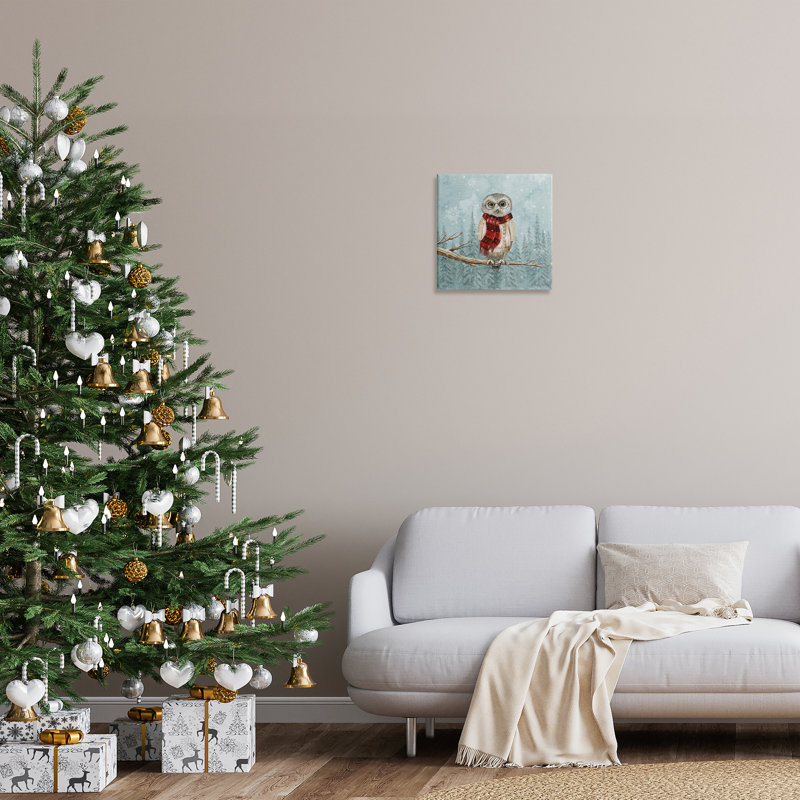 «Winter Woodland Owl», art mural par Danielle Murray, H 17 po x l 17 po