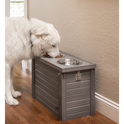 Southwick ECOFLEX Elevated Dog Feeding Station with Storage in Grey
